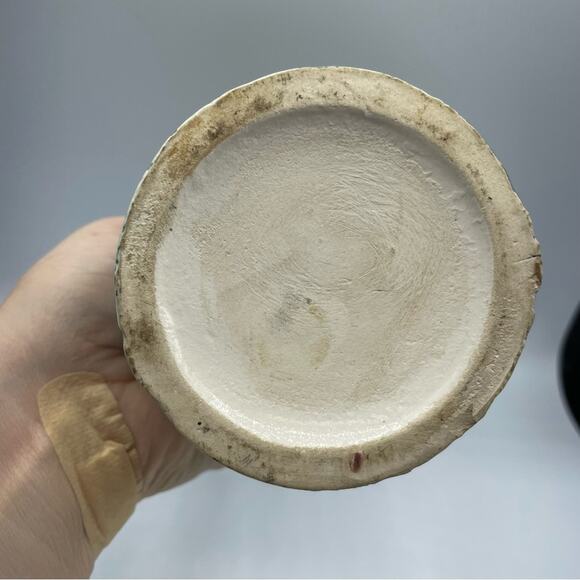 Vintage Hand Painted Peacock Ornate Vase Decor Green Teal Gold Porcelain - Picture 16 of 16